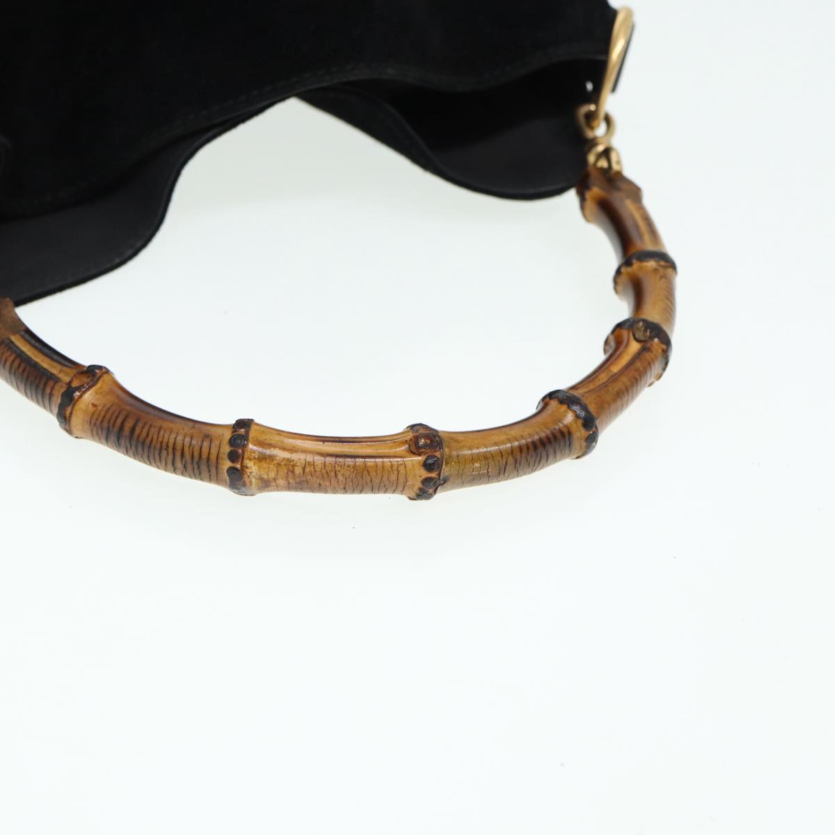 GUCCI Bamboo Hand Bag Suede Black 001 3754 1638 83964