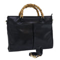 GUCCI Bamboo Shoulder Bag Leather 2way Black 001 2855 1875 0 83966