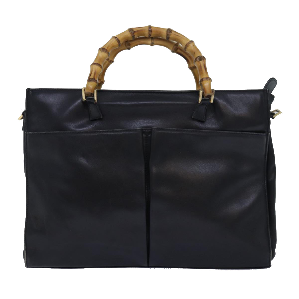 GUCCI Bamboo Shoulder Bag Leather 2way Black 001 2855 1875 0 83966