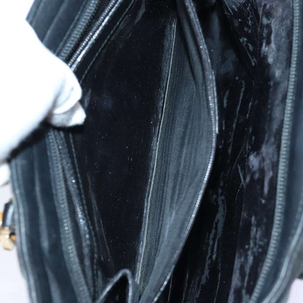 GUCCI Bamboo Shoulder Bag Leather 2way Black 001 2855 1875 0 83966