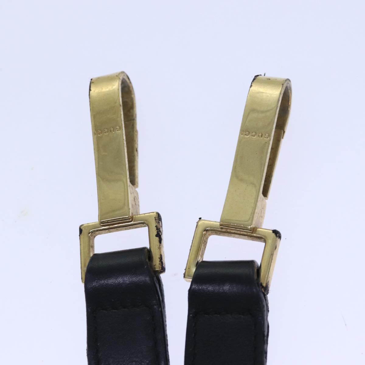 GUCCI Bamboo Shoulder Bag Leather 2way Black 001 2855 1875 0 83966