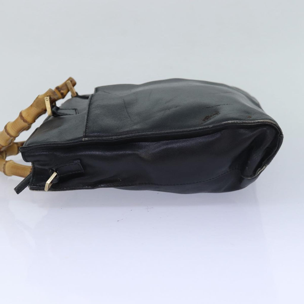 GUCCI Bamboo Shoulder Bag Leather 2way Black 001 2855 1875 0 83966