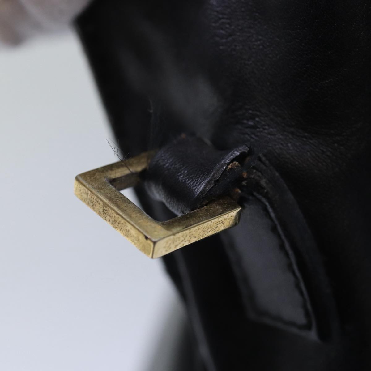 GUCCI Bamboo Shoulder Bag Leather 2way Black 001 2855 1875 0 83966