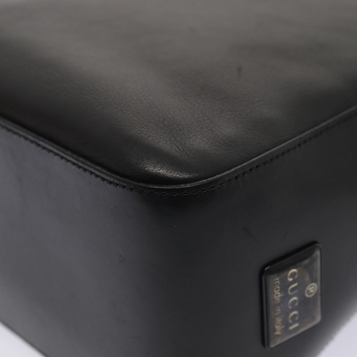 GUCCI Shoulder Bag Leather Black Silver 001 3766 3444 83972