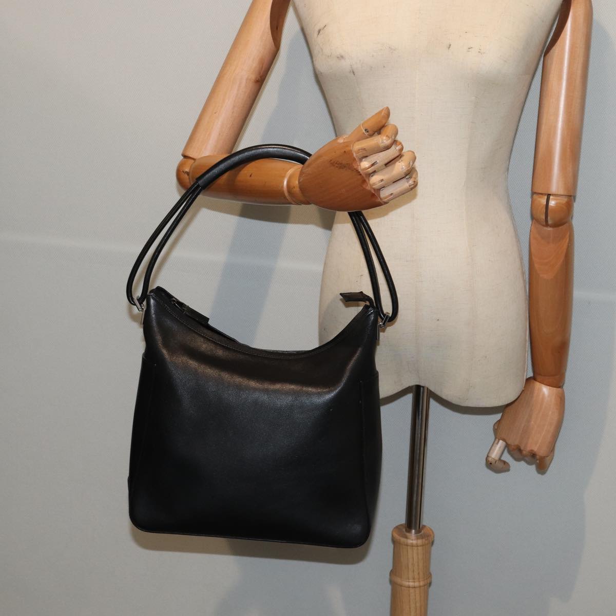GUCCI Shoulder Bag Leather Black Silver 001 3766 3444 83972