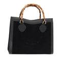 GUCCI Bamboo Hand Bag Suede Black Gold 002 1186 0260 83973