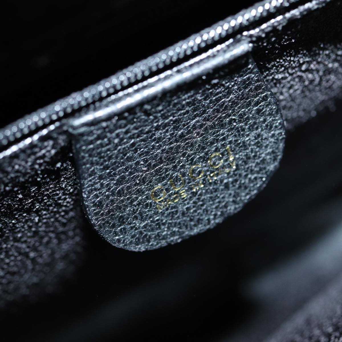 GUCCI Bamboo Hand Bag Suede Black Gold 002 1186 0260 83973