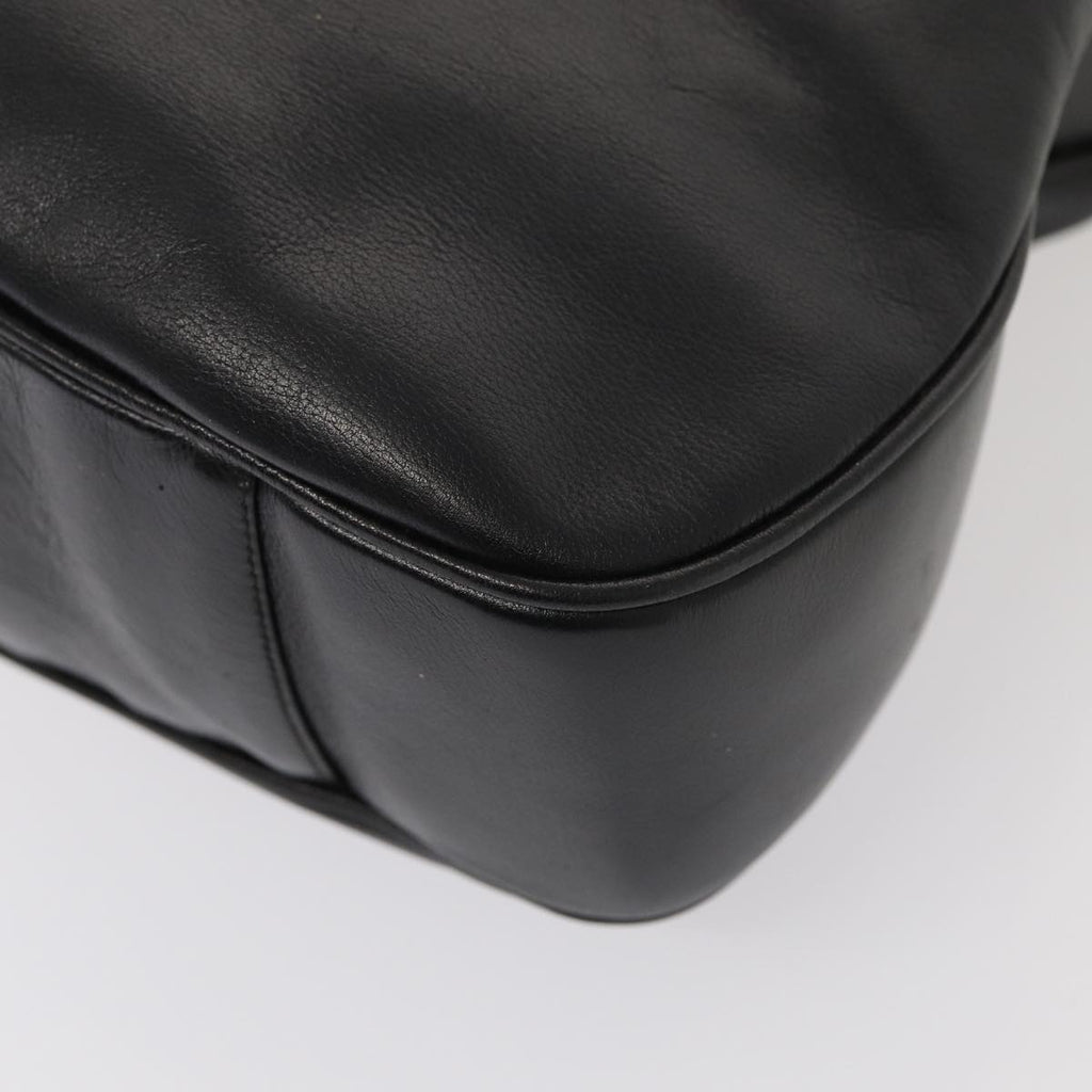 GUCCI Bamboo Hand Bag Leather 2way Black Gold 001 2852 1577 0 83975