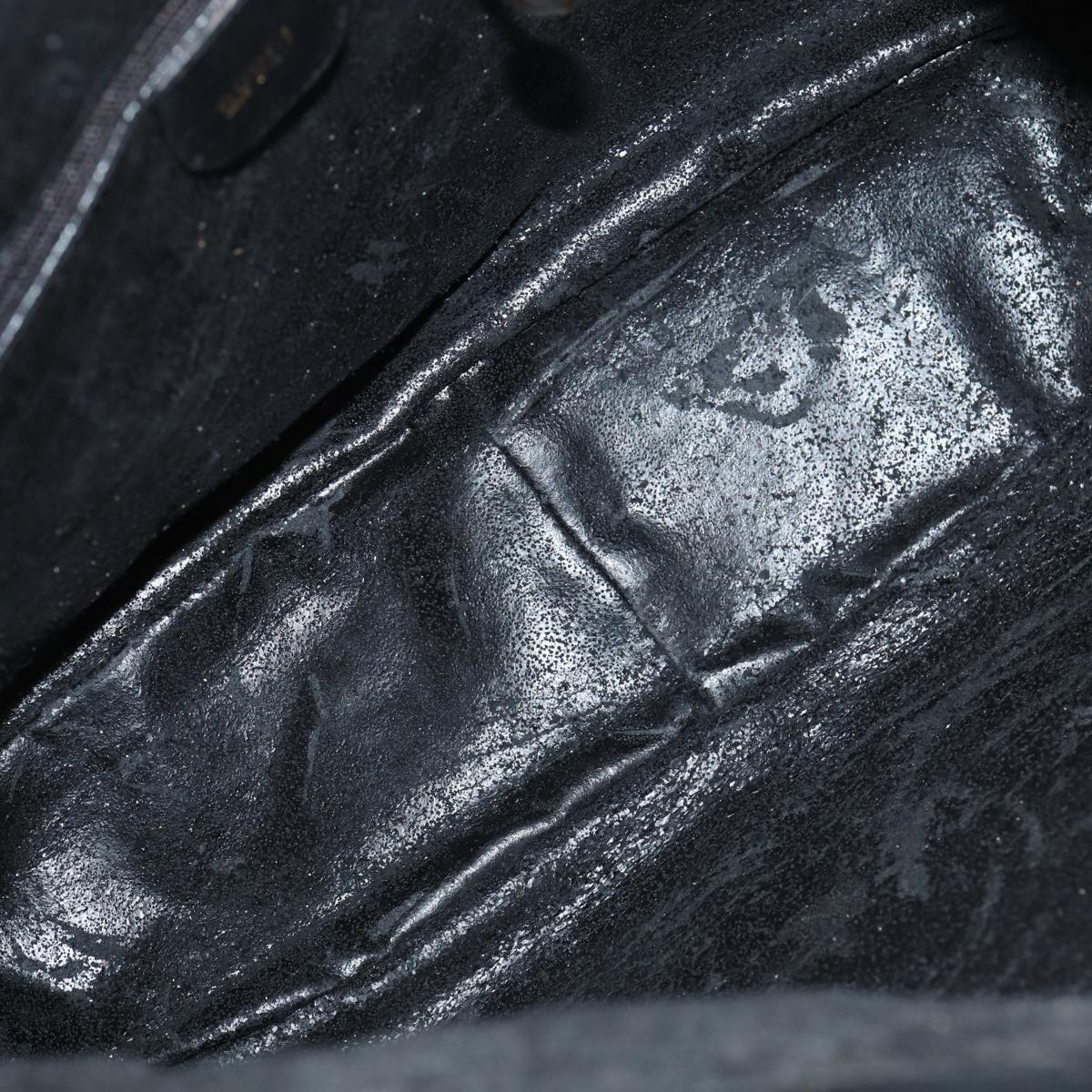 GUCCI Bamboo Hand Bag Leather 2way Black Gold 001 2852 1577 0 83975