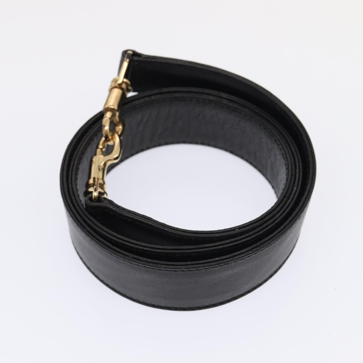 GUCCI Bamboo Hand Bag Leather 2way Black Gold 001 2852 1577 0 83975