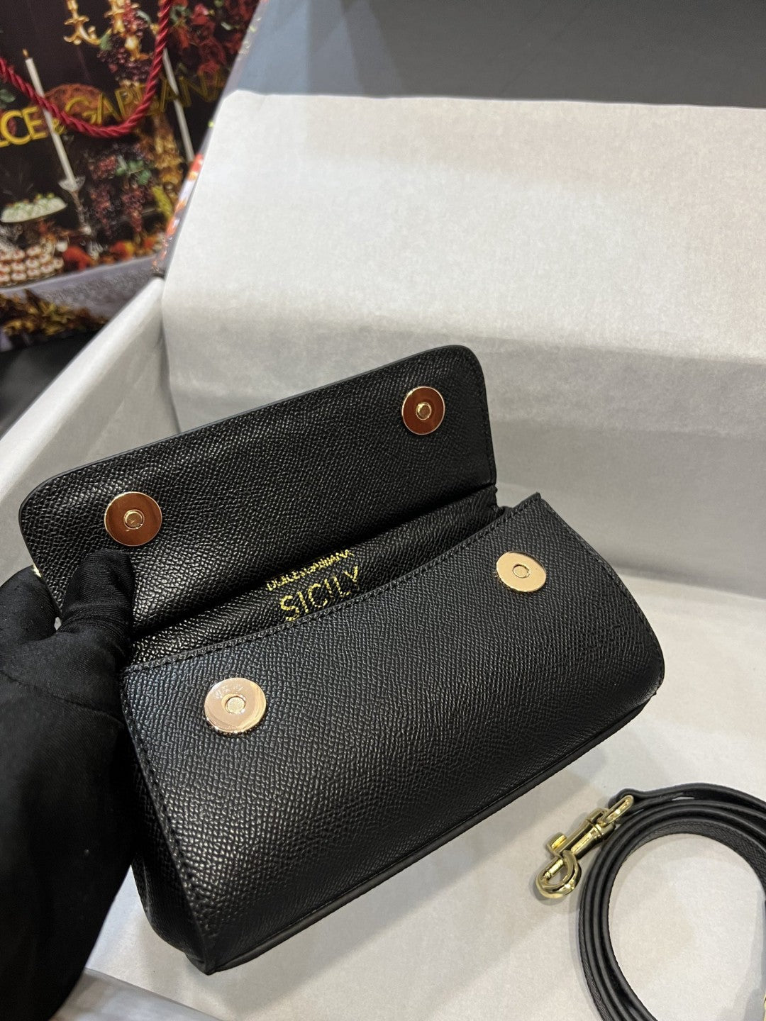 GLAMI Small Sicily Bag In Dauphine Black For Women 7.5in/19cm GLAMI GLAMI7116A100180999