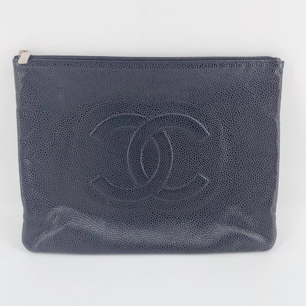 Chanel Black Leather Clutch