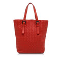 Red Bottega Veneta Large Intrecciato Cesta Tote Bag