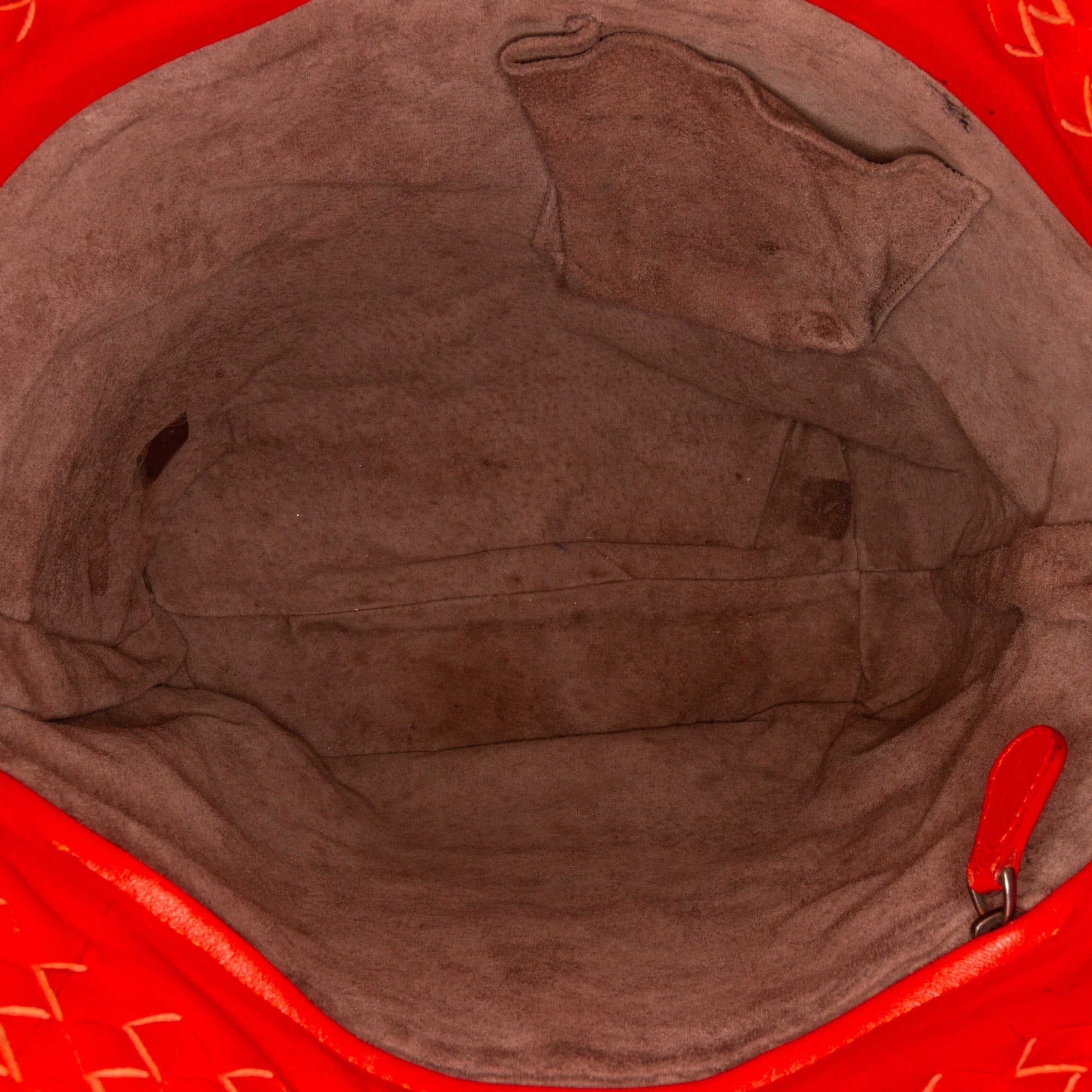 Red Bottega Veneta Large Intrecciato Cesta Tote Bag