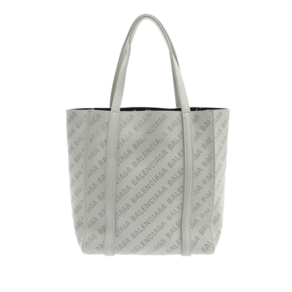 White Balenciaga XXS Everyday Perforated Leather Shopping Tote Bag Satchel