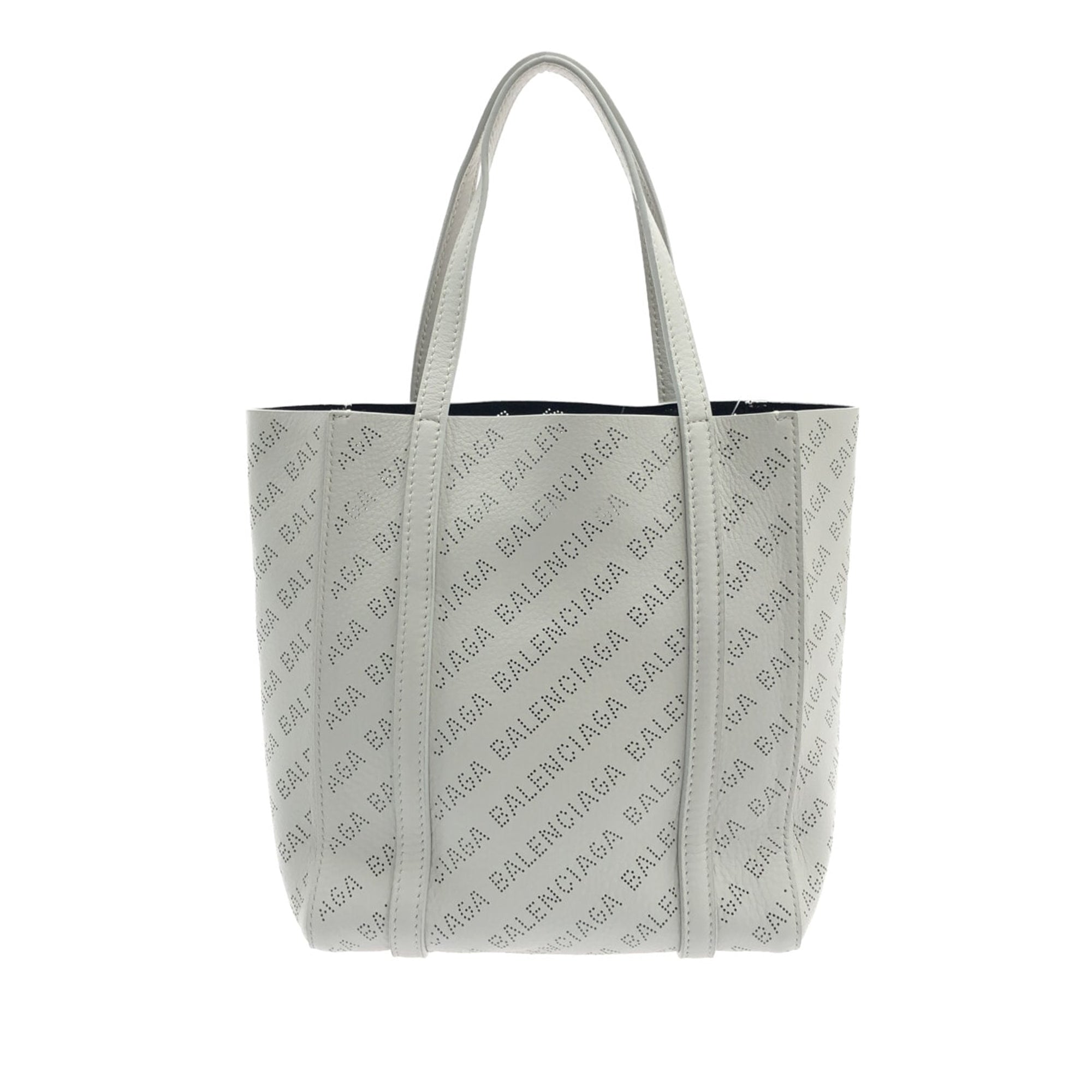 White Balenciaga XXS Everyday Perforated Leather Shopping Tote Bag Satchel