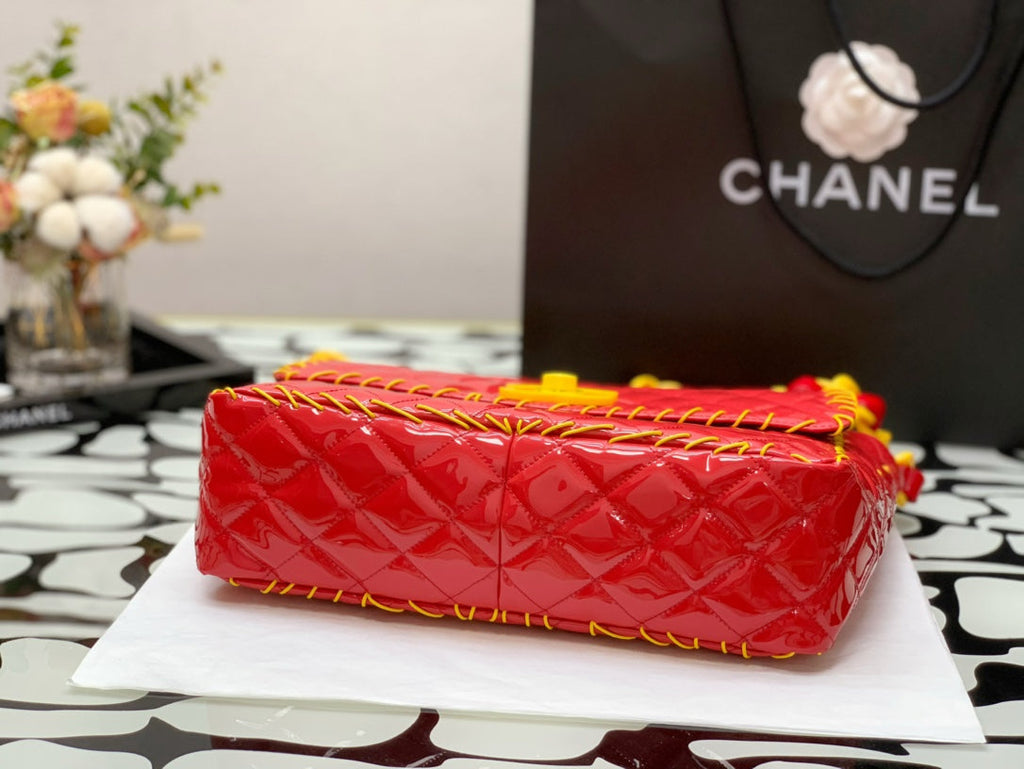 CHLVinyl Classic Red and Yellow Shoulder bag For Women 29cm/11.5in