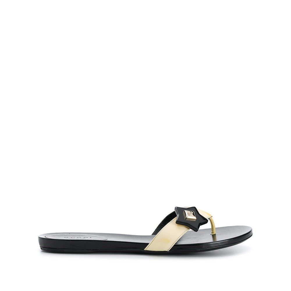 Gucci Black and Beige Flip-Flops - '00s
