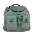 GUCCI Bamboo Backpack Suede Blue 003.2058.0016 84054