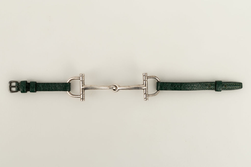 Bracelet en cuir et argent HermÃƒÆ’Ã‚Â¨s