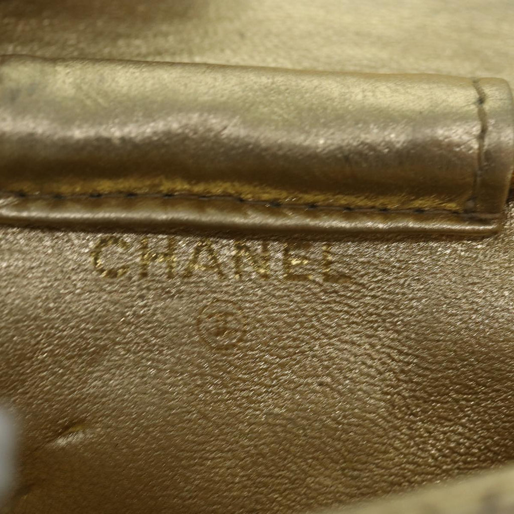 CHANEL Mini Matelasse Chain Shoulder Bag Lamb Skin Gold Tone CC 84205A