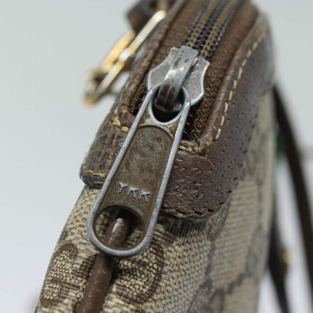 GUCCI GG Supreme Web Sherry Line Shoulder Bag PVC Beige 904 02 047 84221