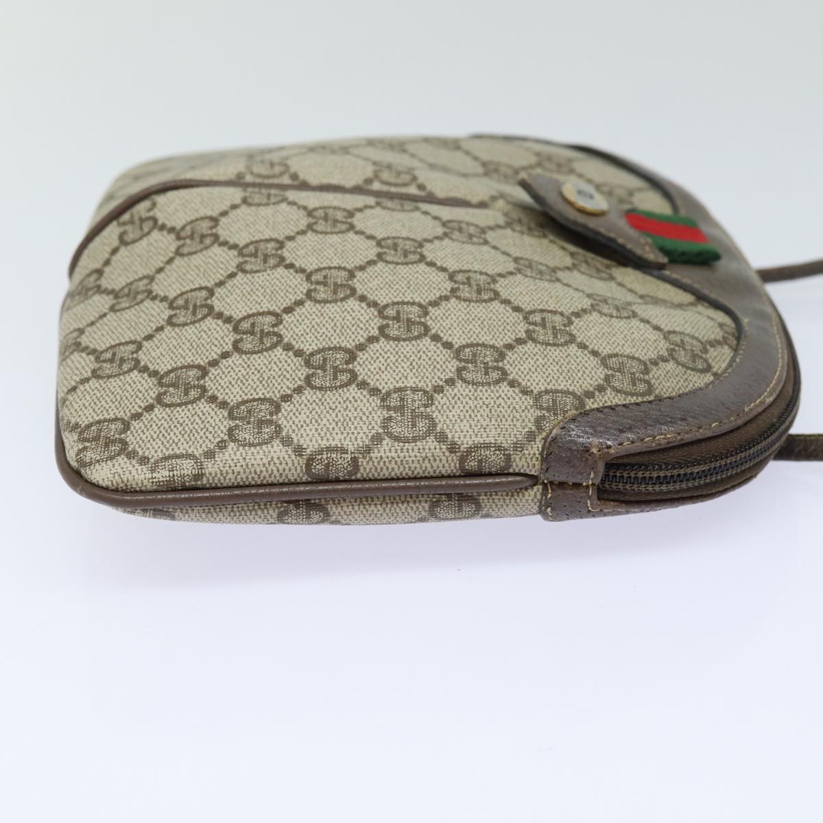 GUCCI GG Supreme Web Sherry Line Shoulder Bag PVC Beige 904 02 047 84221