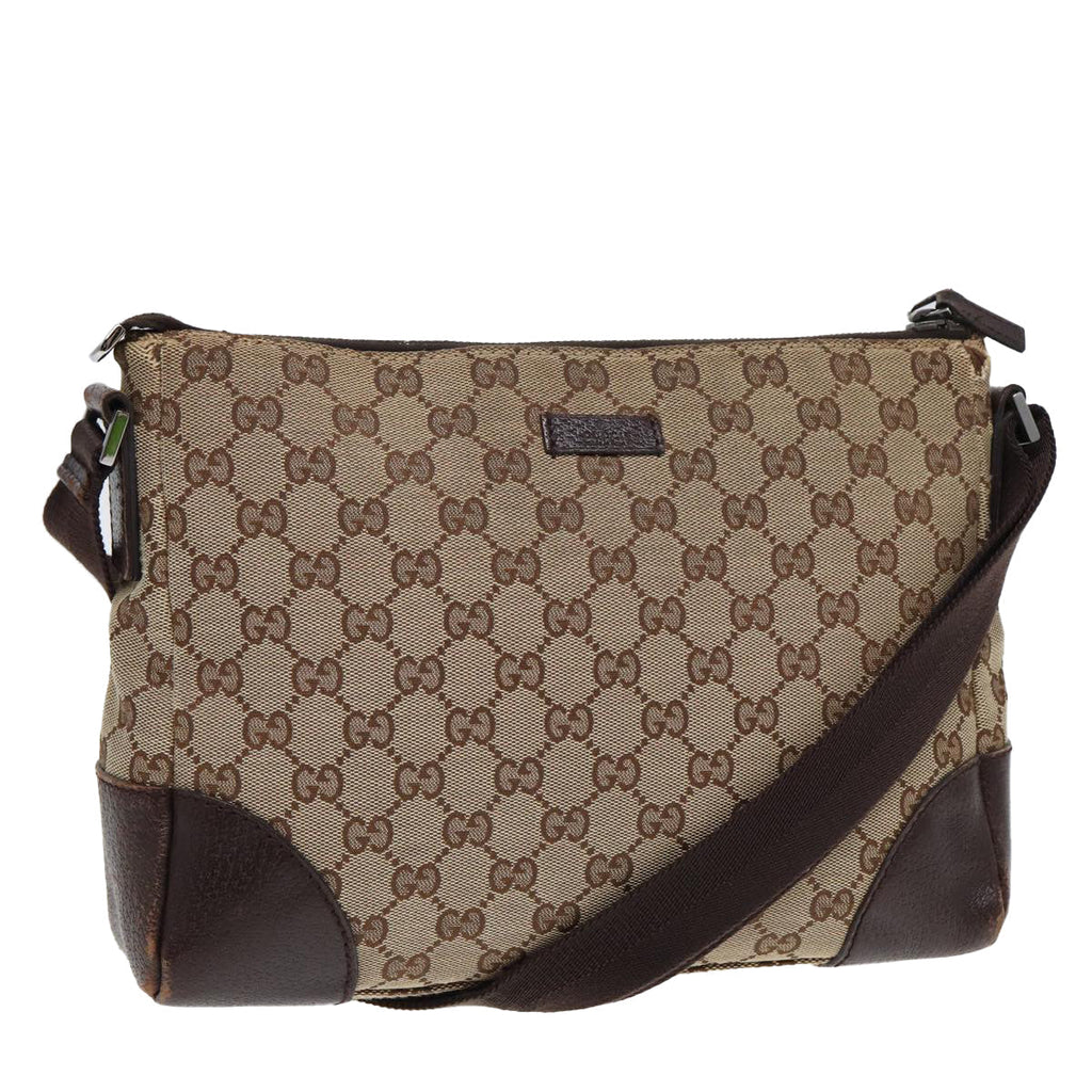 GUCCI GG Canvas Shoulder Bag Beige 114273 84223