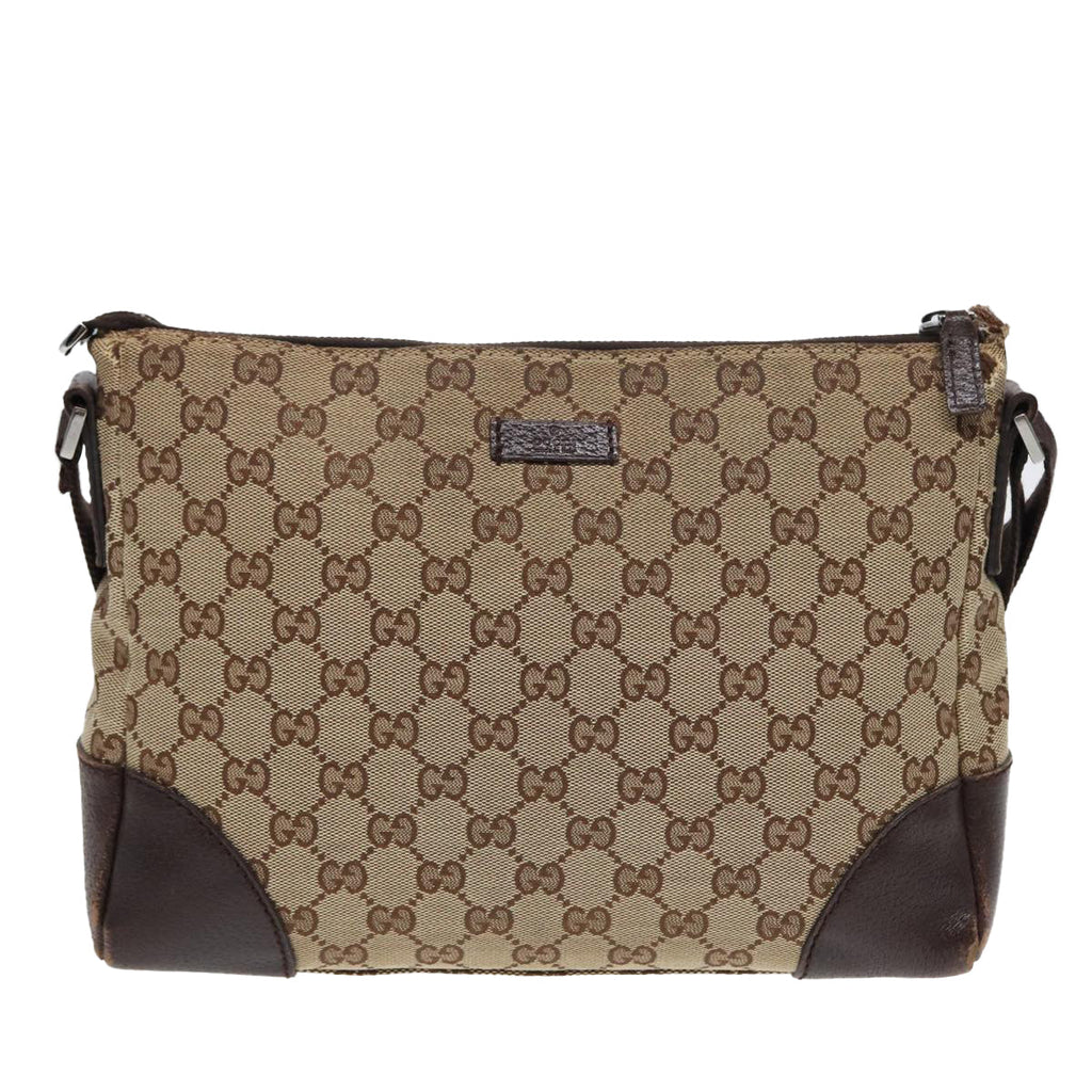 GUCCI GG Canvas Shoulder Bag Beige 114273 84223