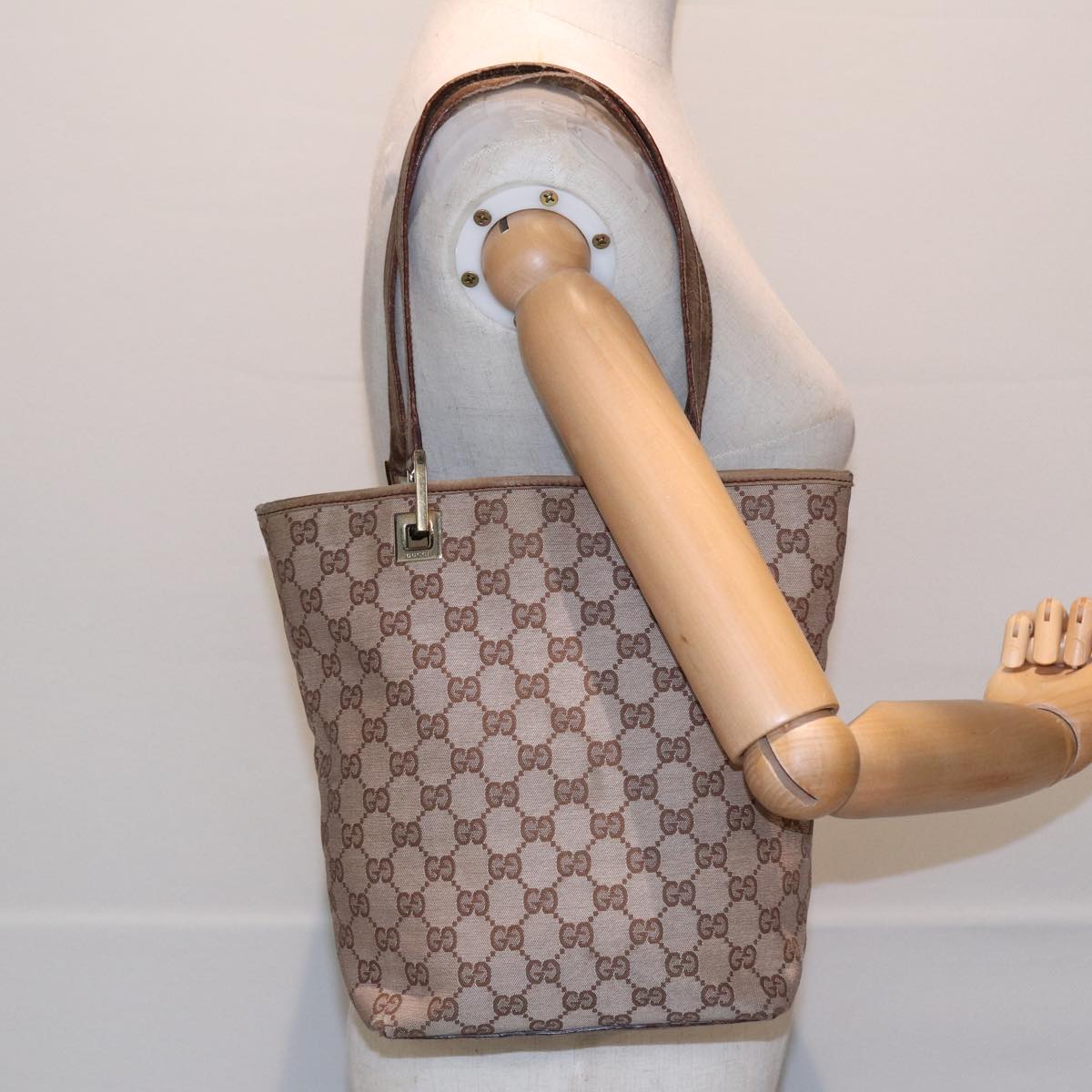 GUCCI GG Canvas Tote Bag Pink 002 1099 84227