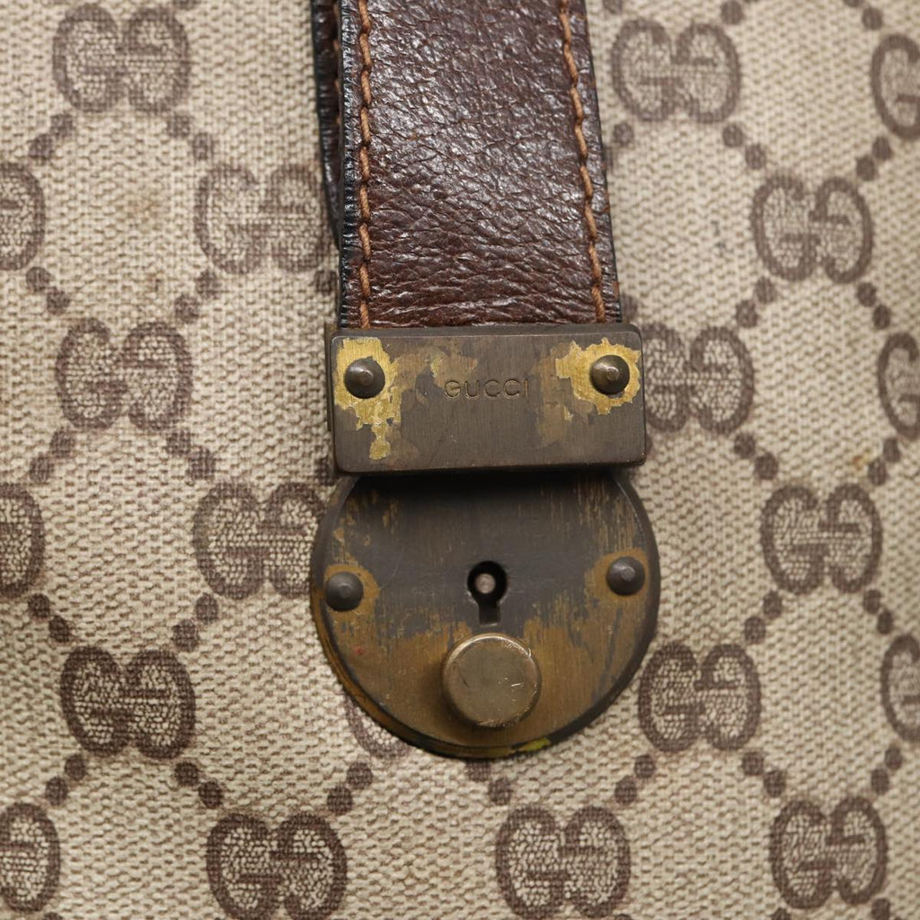GUCCI GG Supreme Web Sherry Line Boston Bag PVC Beige Red Green 84232