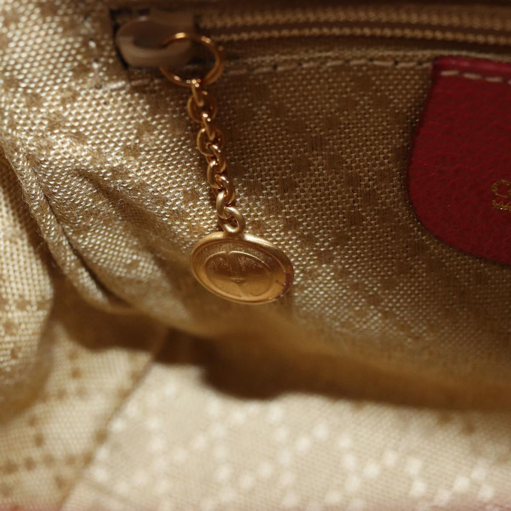 GUCCI Bamboo Shoulder Bag Suede 2way Red 007 1793 0238 84245