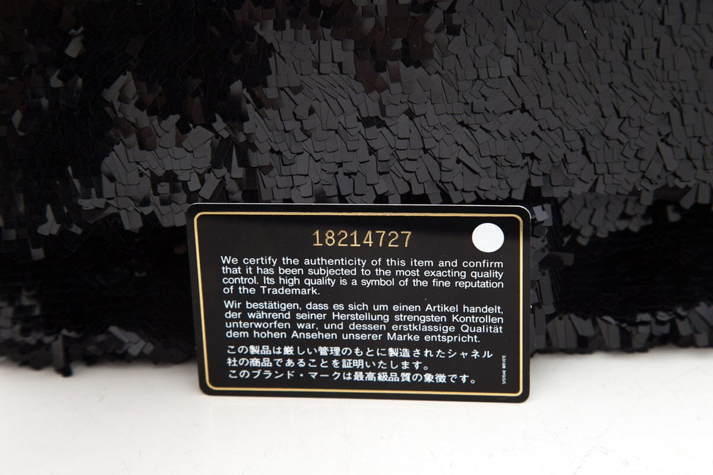 Chanel Black Sequin 2013/14 Single Flap Handbag