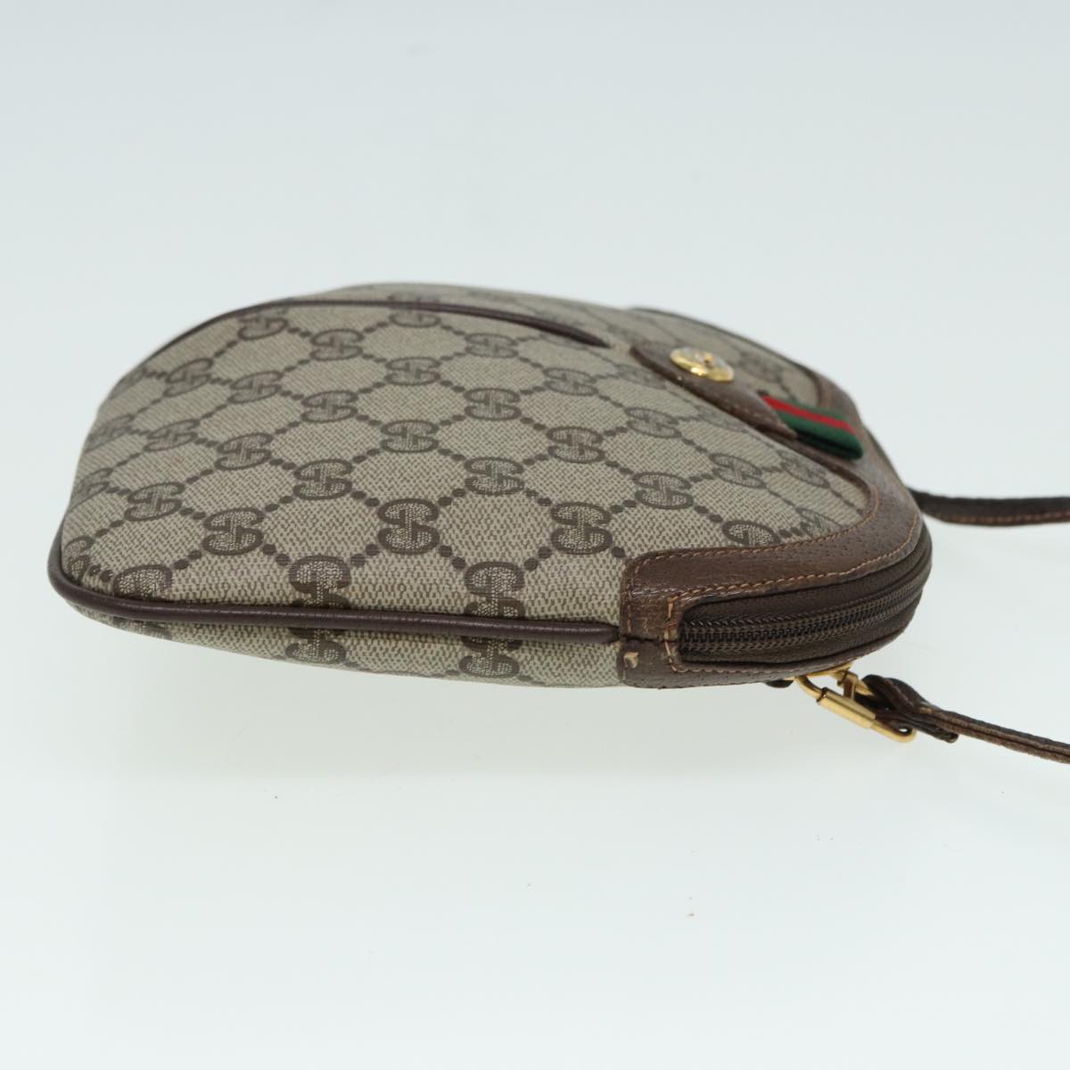 GUCCI GG Canvas Web Sherry Line Shoulder Bag PVC Beige 904 02 047 84424