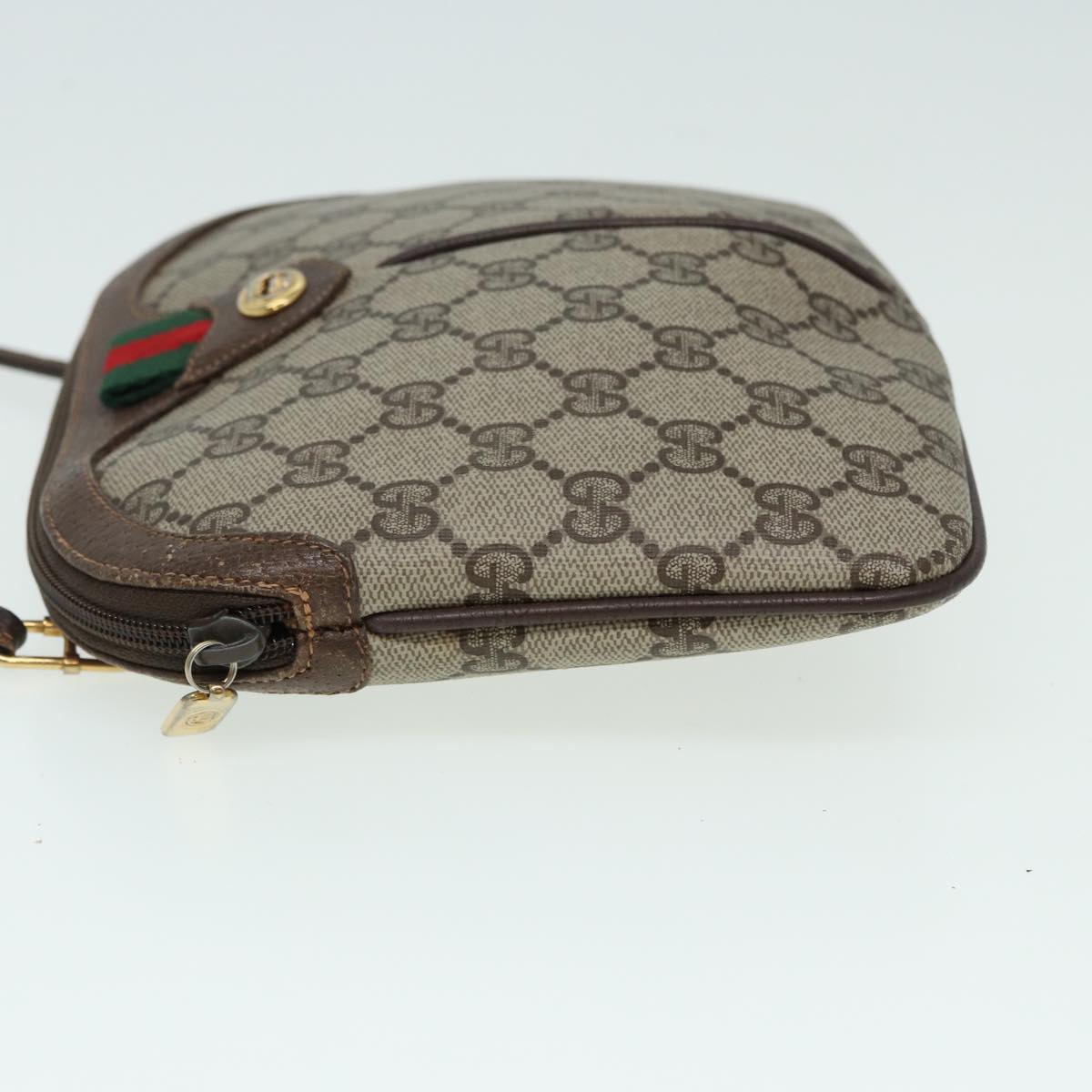 GUCCI GG Canvas Web Sherry Line Shoulder Bag PVC Beige 904 02 047 84424