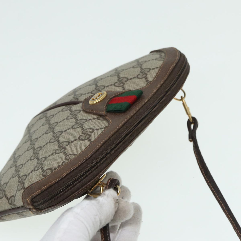 GUCCI GG Canvas Web Sherry Line Shoulder Bag PVC Beige 904 02 047 84424
