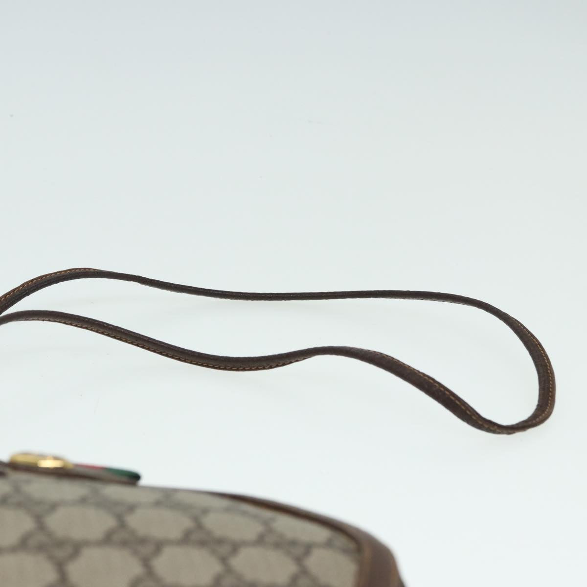 GUCCI GG Canvas Web Sherry Line Shoulder Bag PVC Beige 904 02 047 84424