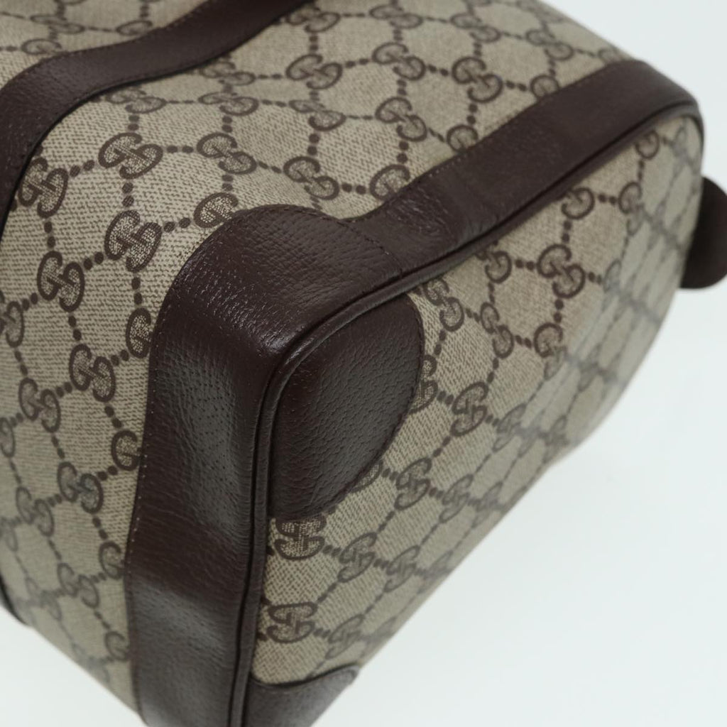 GUCCI GG Canvas Boston Bag PVC Leather Brown 84428