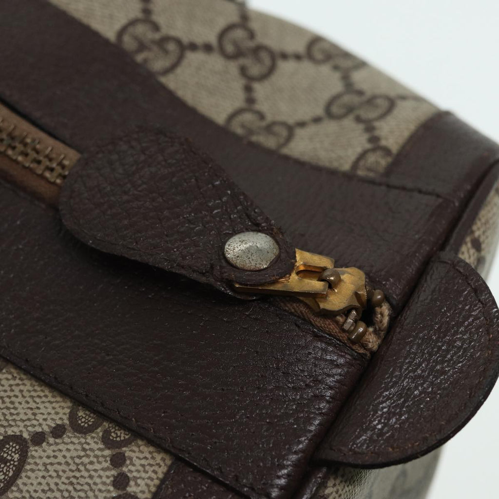 GUCCI GG Canvas Boston Bag PVC Leather Brown 84428