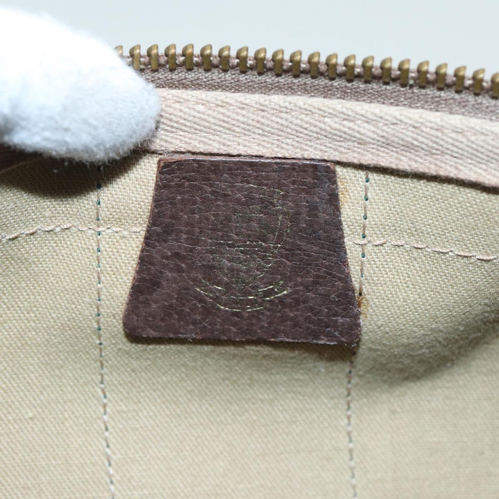 GUCCI GG Canvas Boston Bag PVC Leather Brown 84428