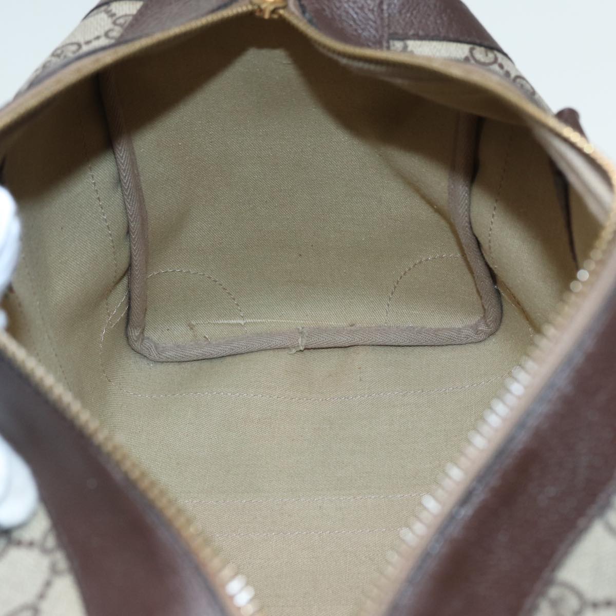GUCCI GG Canvas Boston Bag PVC Leather Brown 84428