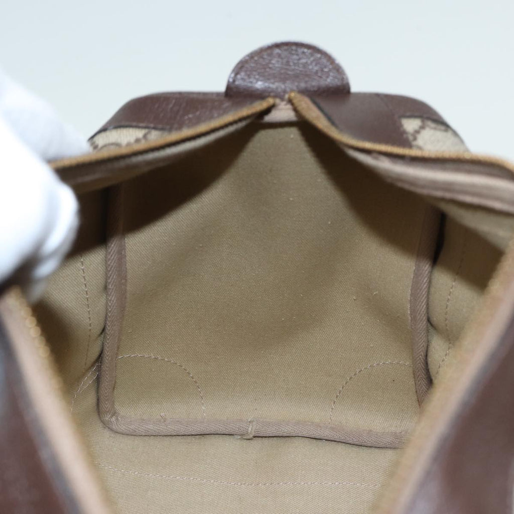 GUCCI GG Canvas Boston Bag PVC Leather Brown 84428