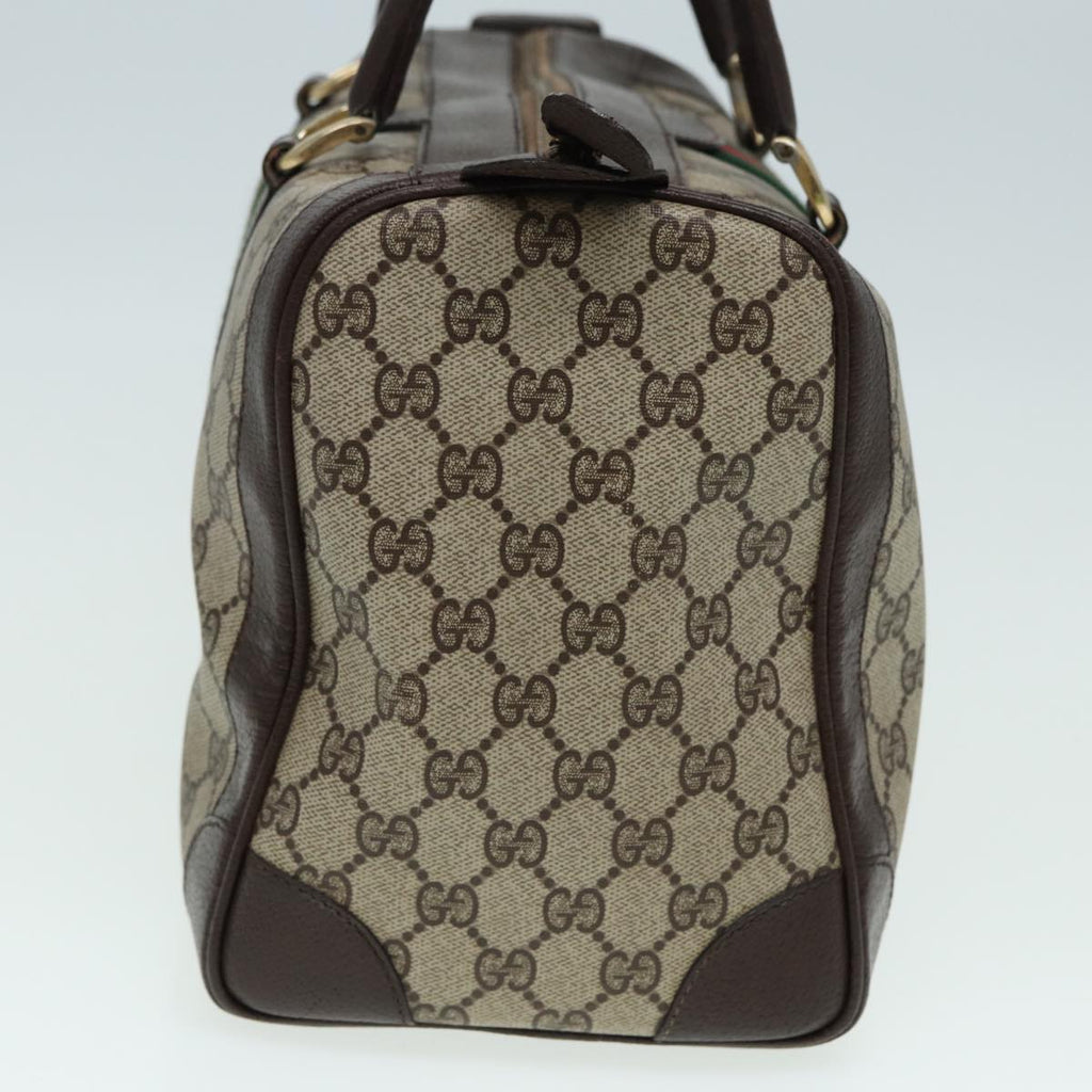 GUCCI GG Canvas Boston Bag PVC Leather Brown 84428