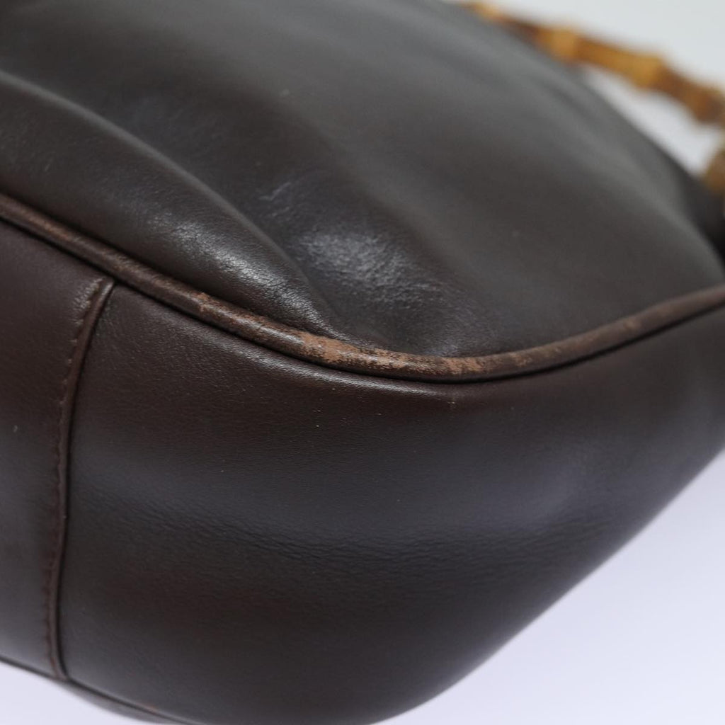 GUCCI Bamboo Shoulder Bag Leather Brown 001 2123 1777 84430