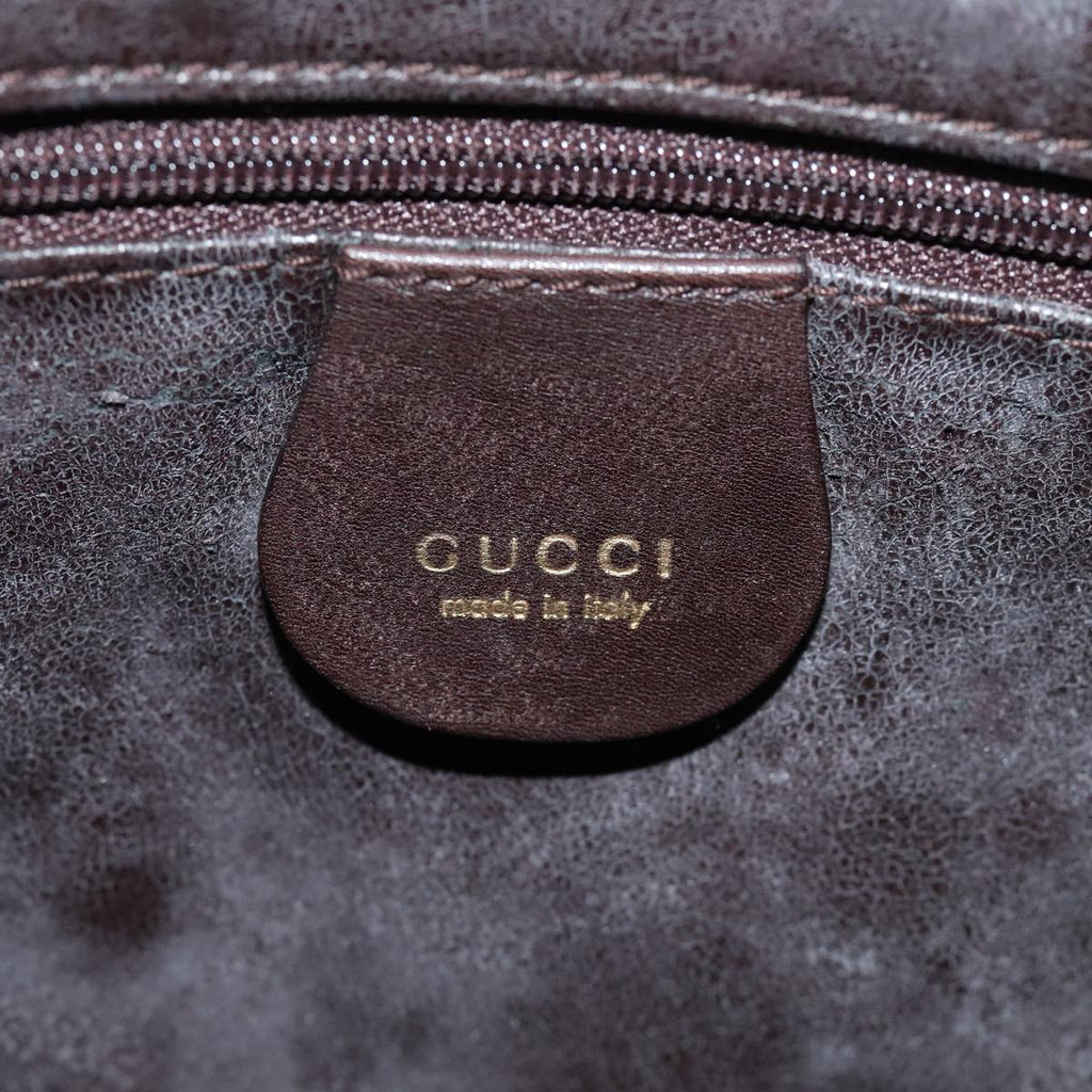 GUCCI Bamboo Shoulder Bag Leather Brown 001 2123 1777 84430