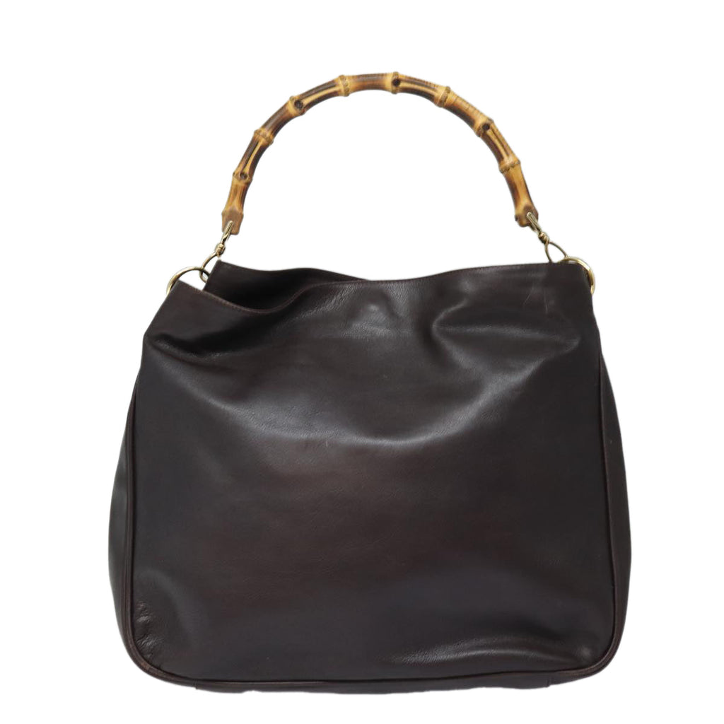 GUCCI Bamboo Shoulder Bag Leather Brown 001 2123 1777 84430