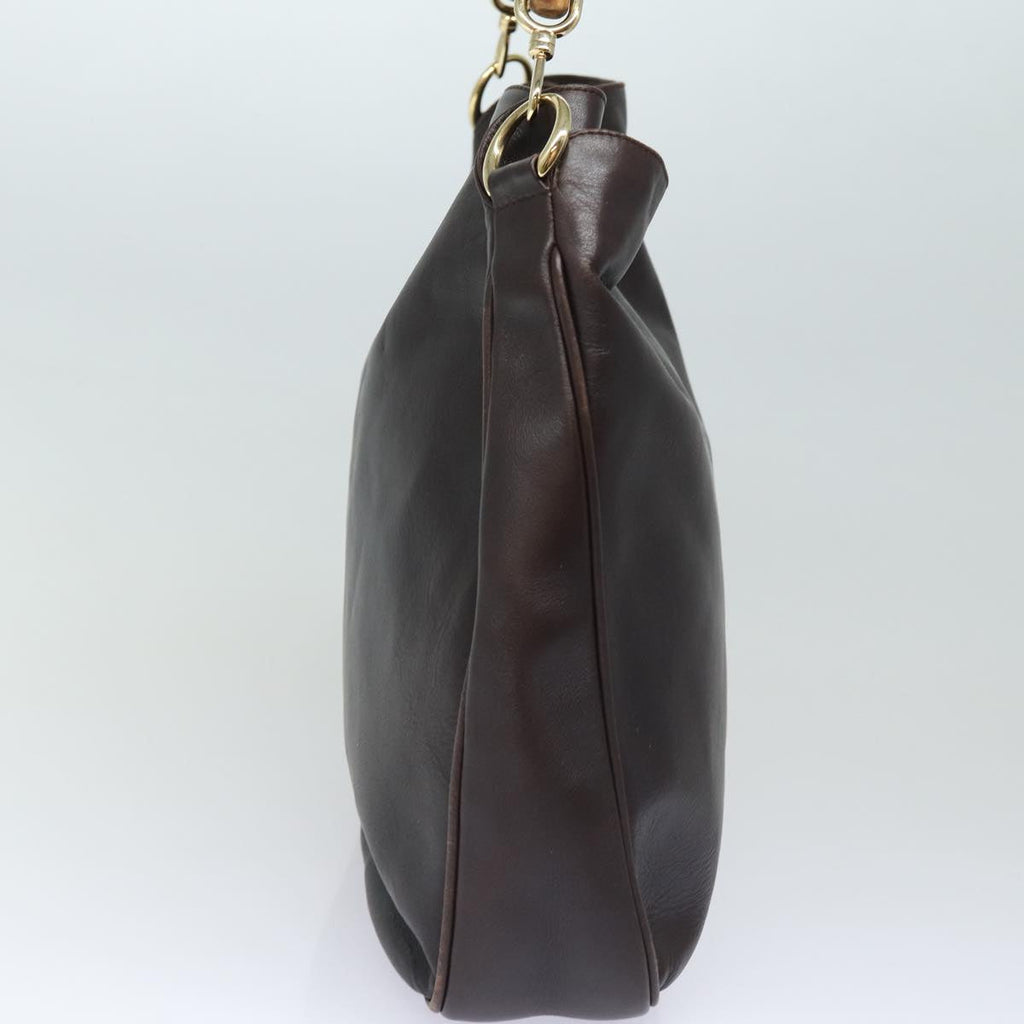 GUCCI Bamboo Shoulder Bag Leather Brown 001 2123 1777 84430