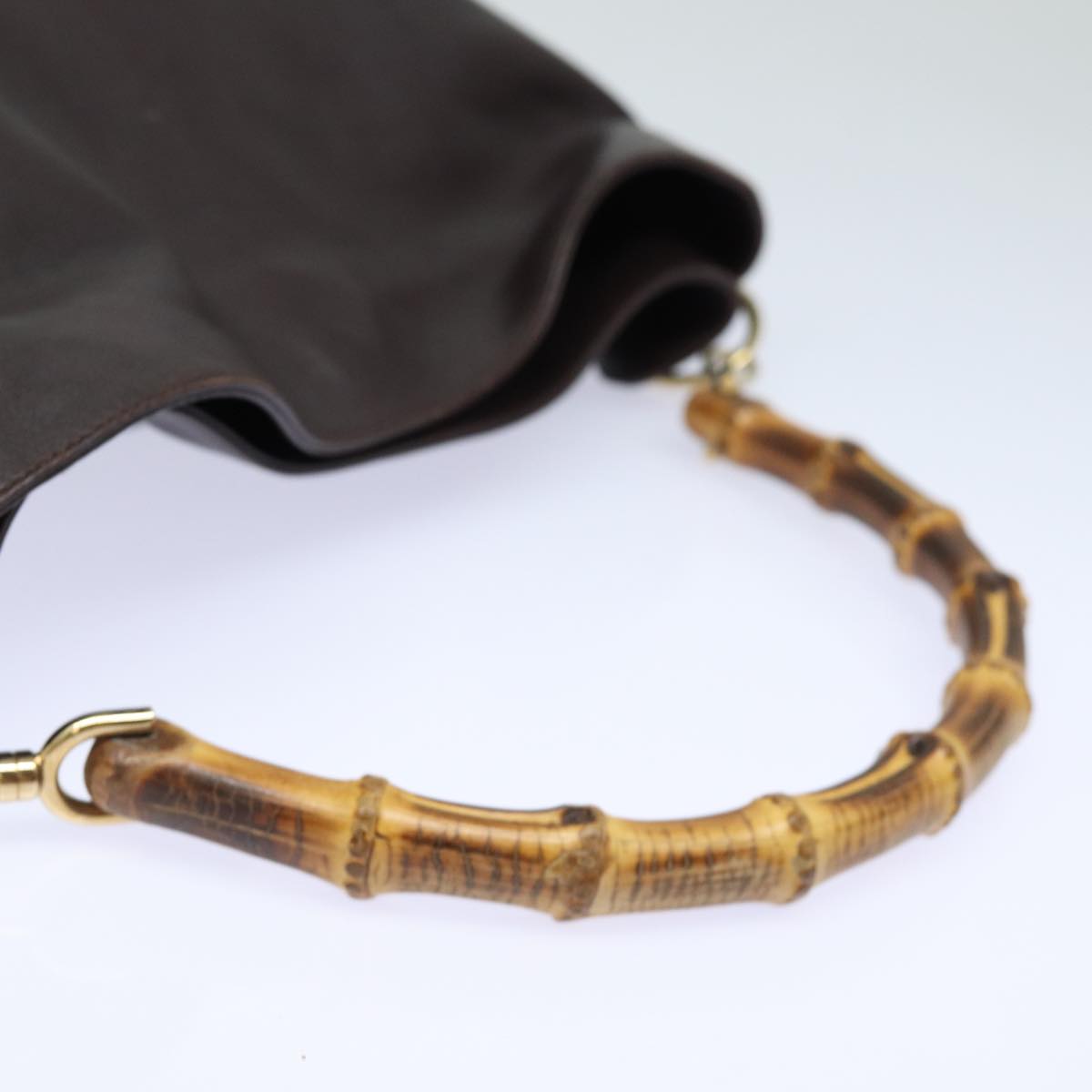 GUCCI Bamboo Shoulder Bag Leather Brown 001 2123 1777 84430