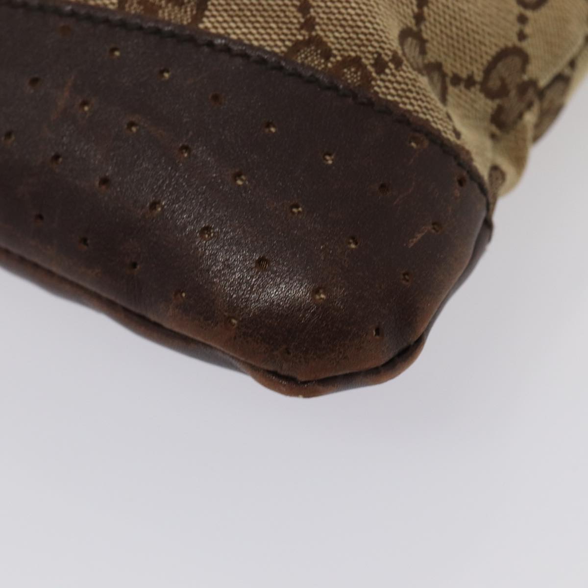 GUCCI GG Canvas Shoulder Bag Beige 145857 84432