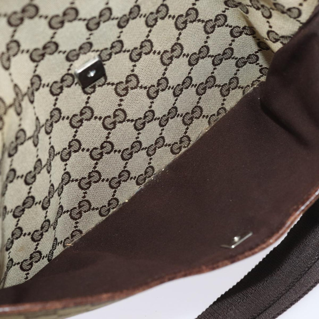 GUCCI GG Canvas Shoulder Bag Beige 145857 84432